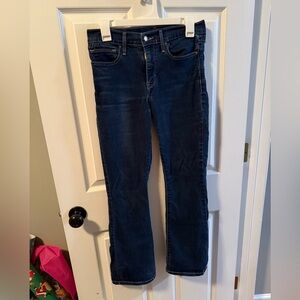 Levi Dark Blue Denim Jeans Women’s Size 28 Slimming Bootcut